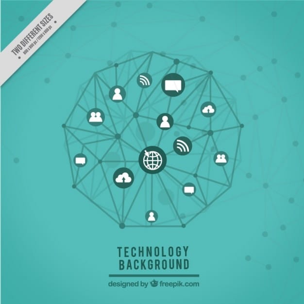 A complex web of interconnected lines between various tech logos, representing both the interconnectedness and potential collusion within the tech industry. A magnifying glass with the FTC logo is hovering over the web, symbolizing the investigation.