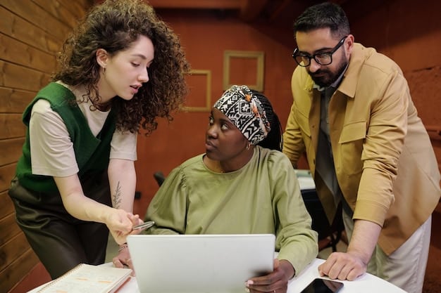 A diverse group of people participating in a job training session, learning new skills related to automation and AI. The image conveys a sense of adaptation and opportunity.