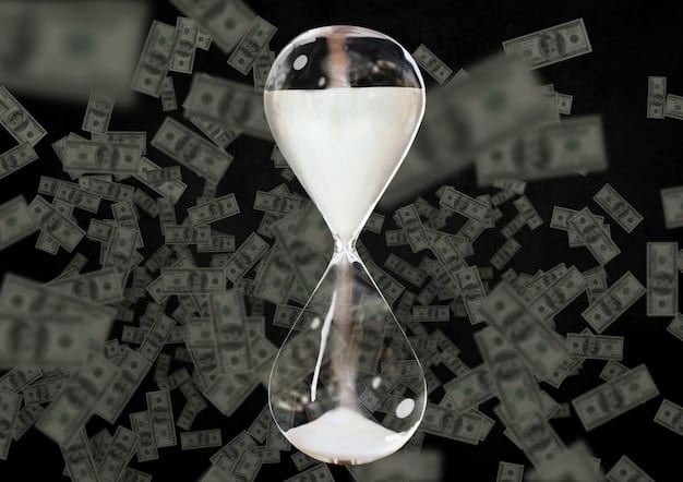 A visual representation of money rapidly flowing into a debt counter, symbolizing the continuous increase of the US national debt every minute ($4 million per minute).