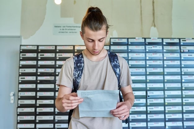 A close-up of a USPS employee efficiently sorting letters at a mail processing center, showing their hands moving quickly to categorize the different pieces of mail. The lighting is bright, and the employee appears focused and skilled. The background features conveyor belts and other sorting machinery.