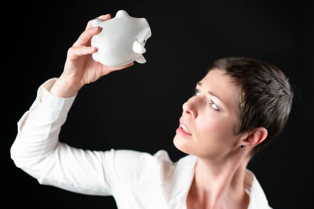 A person putting money into a piggy bank, symbolizing saving and financial security. The background is bright and optimistic, with a plant representing growth. The image relates to building an emergency fund despite 