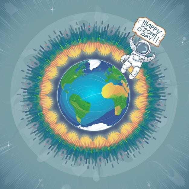 A conceptual graphic depicting the Earth as a flat disc, surrounded by a group of people looking at it with confused expressions, juxtaposed against a group of scientists looking at a spherical Earth with understanding, highlighting the divide in understanding and acceptance of scientific facts. With the words: 