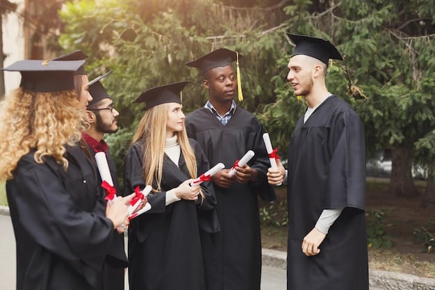 A graduation ceremony with students receiving their diplomas, representing the culmination of hard work and the support of Scholarships for Underrepresented Students: Unlocking Opportunities for a Brighter Future.