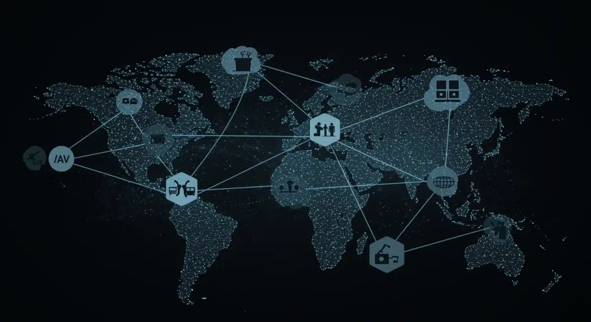 Complex network visualization of AI systems in military operations