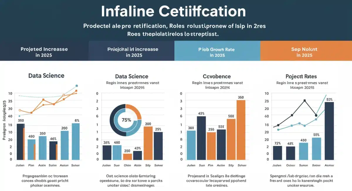 Infographic on salary and job growth with online certifications