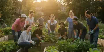 Reimagining Community: 4 Ways Americans Are Building Stronger Local Connections Diverse community members engaging in a vibrant local garden project, fostering connections and growth.