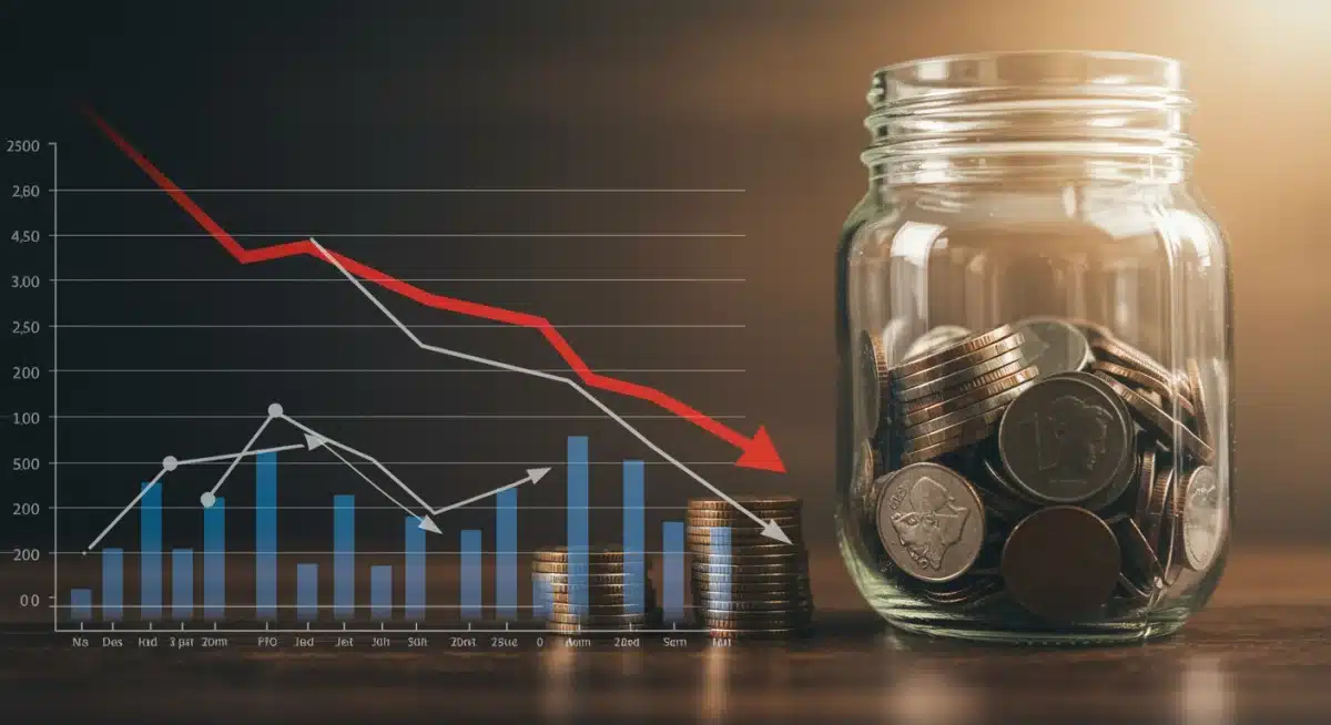 Graph showing decreasing debt with increasing savings.
