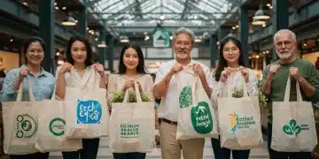 Consumers choosing ethical and sustainable products in a marketplace