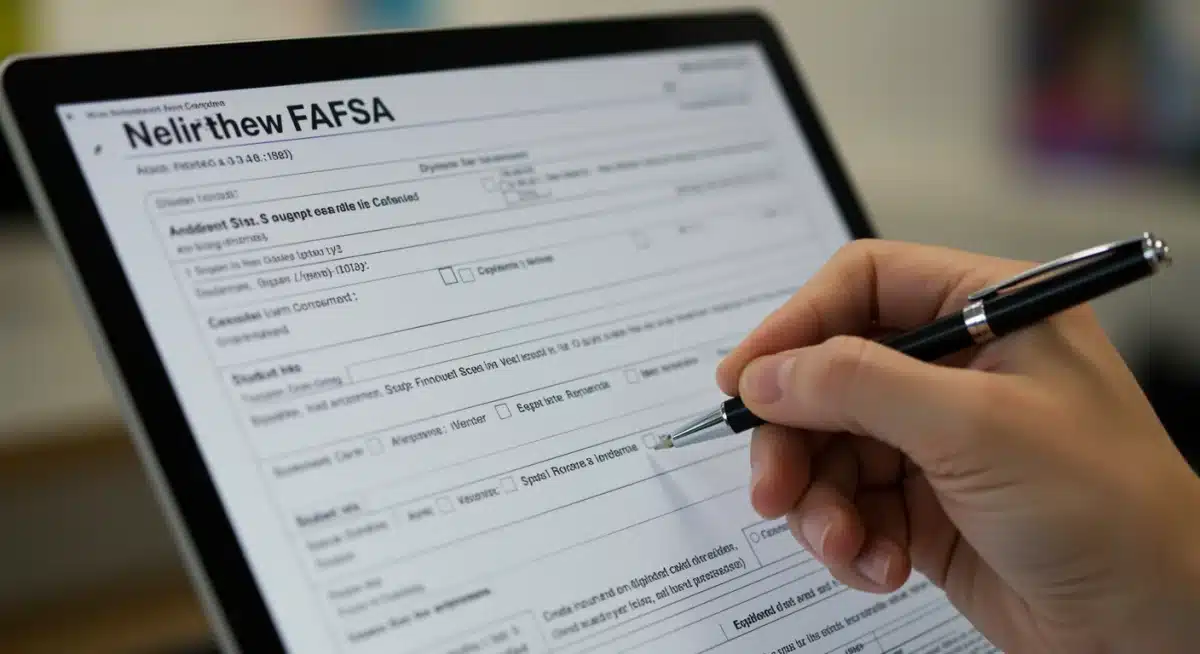Detailed view of new FAFSA form sections on a computer screen