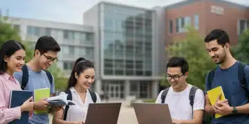 Federal Student Aid 2025-2026: Key Changes for US Students Diverse US college students studying, representing federal student aid impact