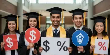 Cut Student Loan Debt 15%: 2025 Graduate Strategies Recent US graduates celebrating student loan debt reduction on campus.