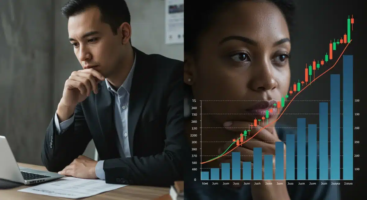 Individual analyzing financial statements amidst news of increasing tech layoffs.