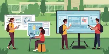 Personalized Learning Paths: US Universities Adapt for 2025 Enrollment Students engaging with personalized digital learning tools on a modern university campus