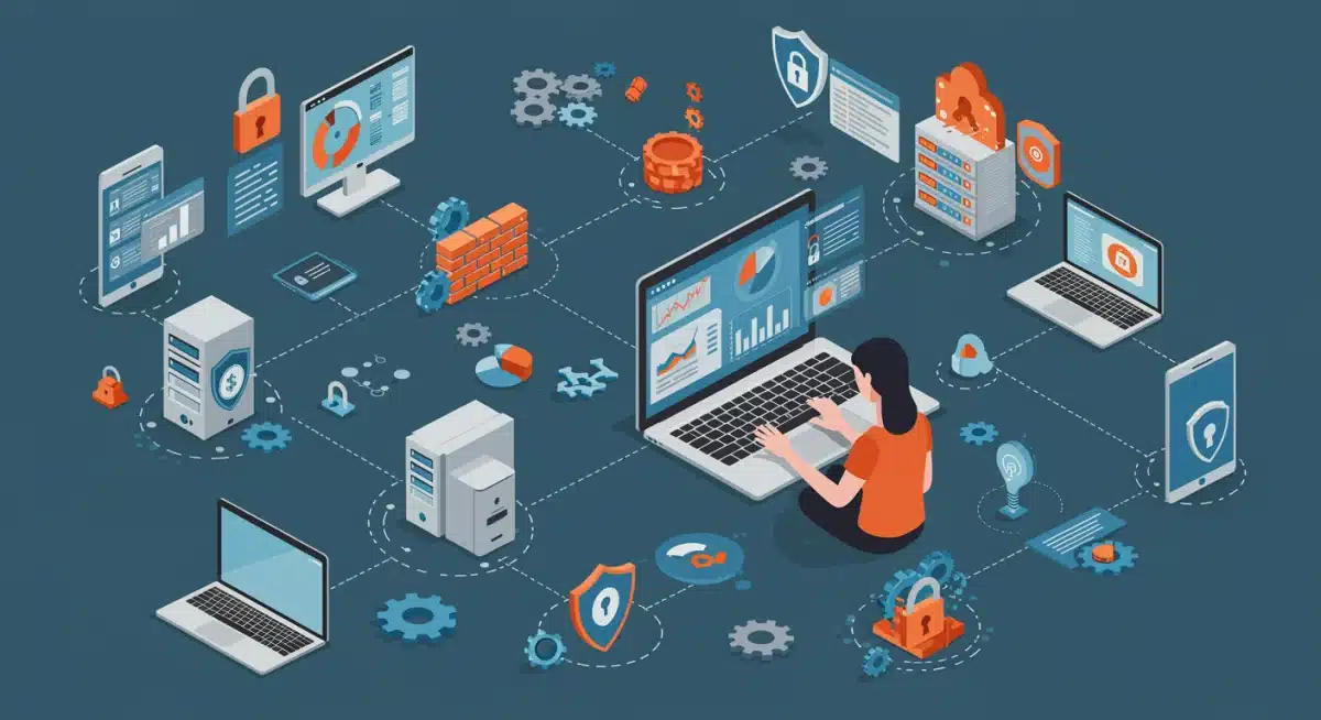 Person reviewing security settings on laptop, proactive digital defense