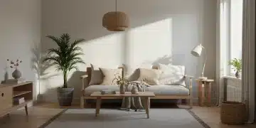 Mindful Minimalism: Top 5 Home Trends for Americans in 2025 Serene minimalist living room with natural light and clean design