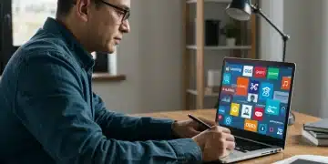 Top 5 E-Learning Platforms for Upskilling in 2025: US Pro Guide Professional man upskilling on e-learning platform in 2025