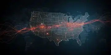 Exclusive: US National Security Concerns 2025 Revealed Abstract representation of top US national security concerns for 2025, showing global digital threats and geopolitical hotspots.