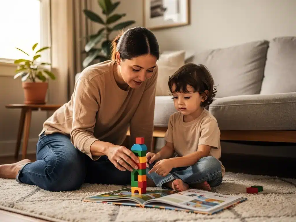 Parent and child building blocks, demonstrating intentional connection.