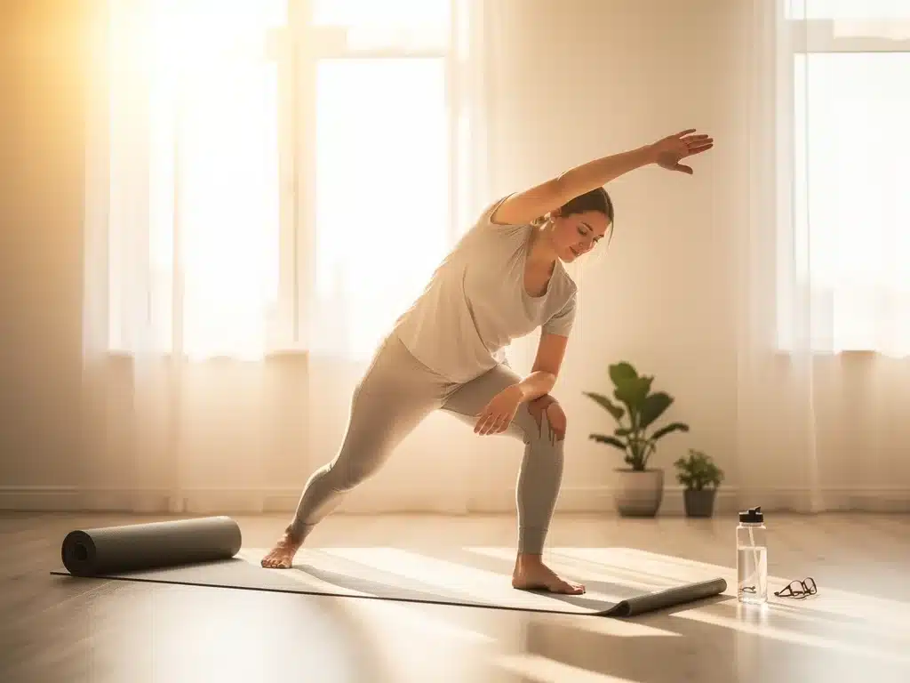 An individual performing light morning exercise, promoting physical and mental readiness for the day.