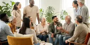 Diverse Americans engaging in positive communication, building stronger relationships in 2026.